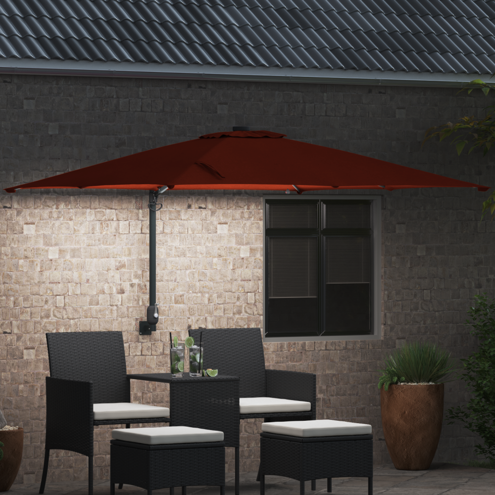 Produktbild för Trädgårdsparasol Terracotta 248,5 x 247,5 x 160 cm