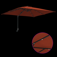 Produktbild för Trädgårdsparasol Terracotta 248,5 x 247,5 x 160 cm