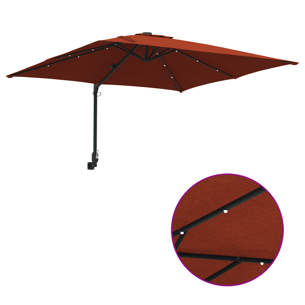 Produktbild för Trädgårdsparasol Terracotta 248,5 x 247,5 x 160 cm