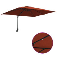 Produktbild för Trädgårdsparasol Terracotta 248,5 x 247,5 x 160 cm
