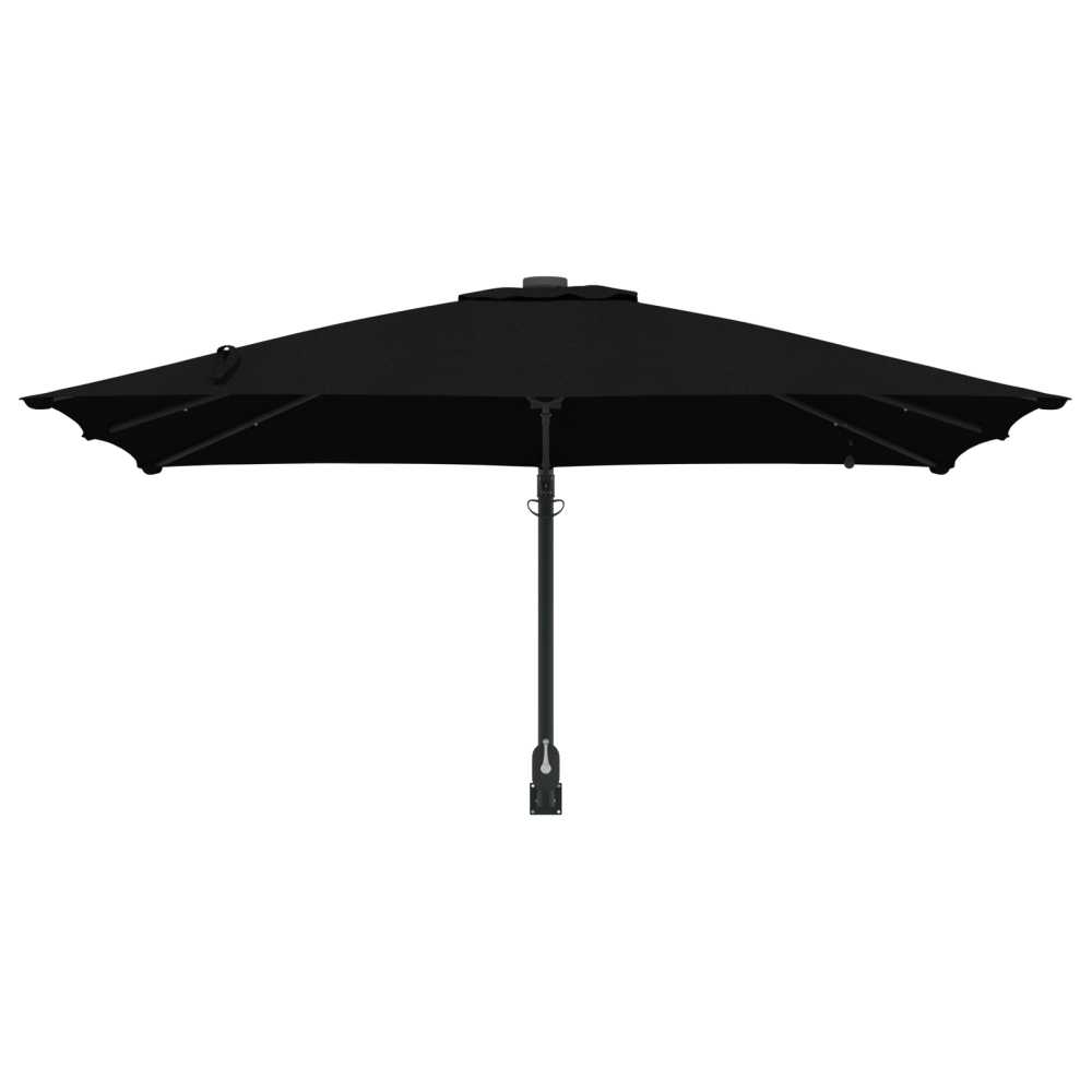 Produktbild för Trädgårdsparasol med LED -remsljus Svart 248,5 x 247,5 x 160 cm