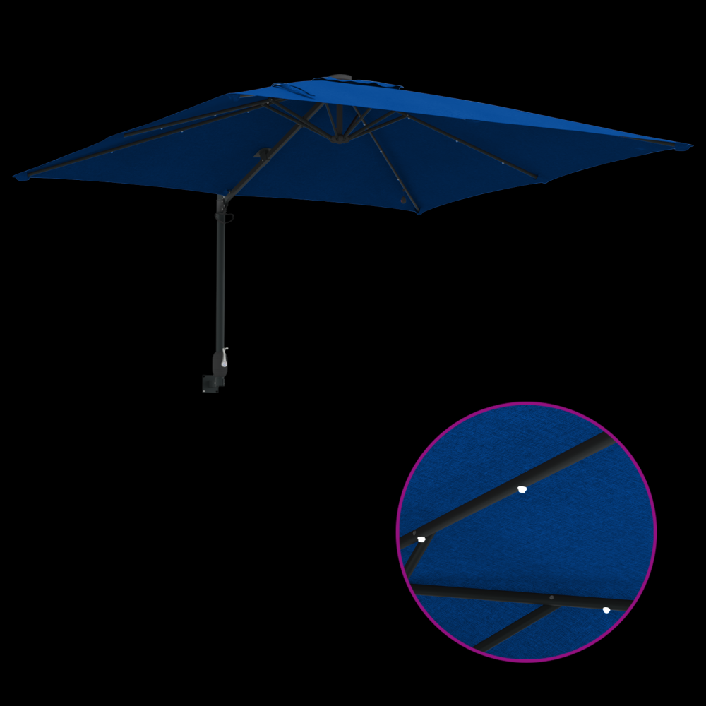 Produktbild för Trädgårdsparasol 248,5 x 247,5 x 160 cm Polyester och Stål