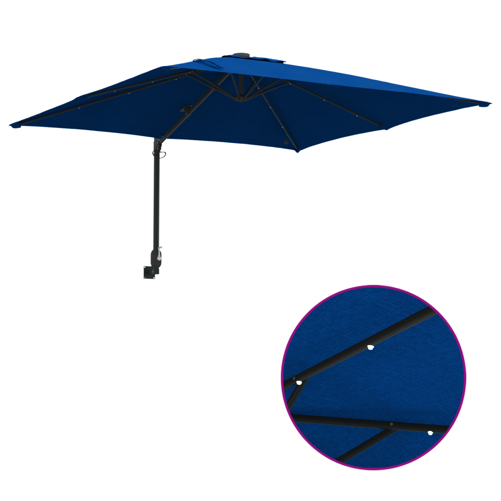 Produktbild för Trädgårdsparasol 248,5 x 247,5 x 160 cm Polyester och Stål