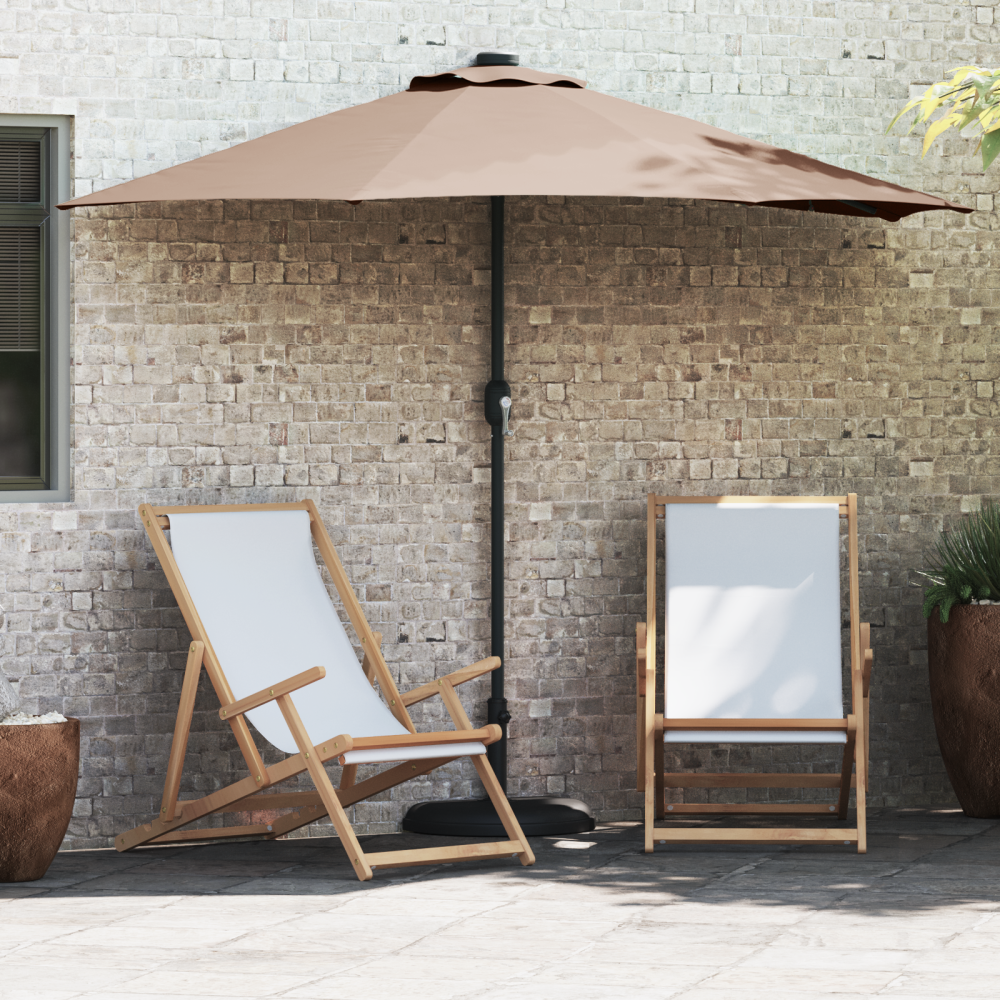 Produktbild för Trädgårdsparasol Taupe 294 x 150 x 224 cm Polyester och Stål