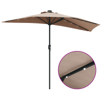 Produktbild för Trädgårdsparasol Taupe 294 x 150 x 224 cm Polyester och Stål