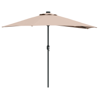 Produktbild för Trädgårdsparasol Taupe 294 x 150 x 224 cm Polyester och Stål