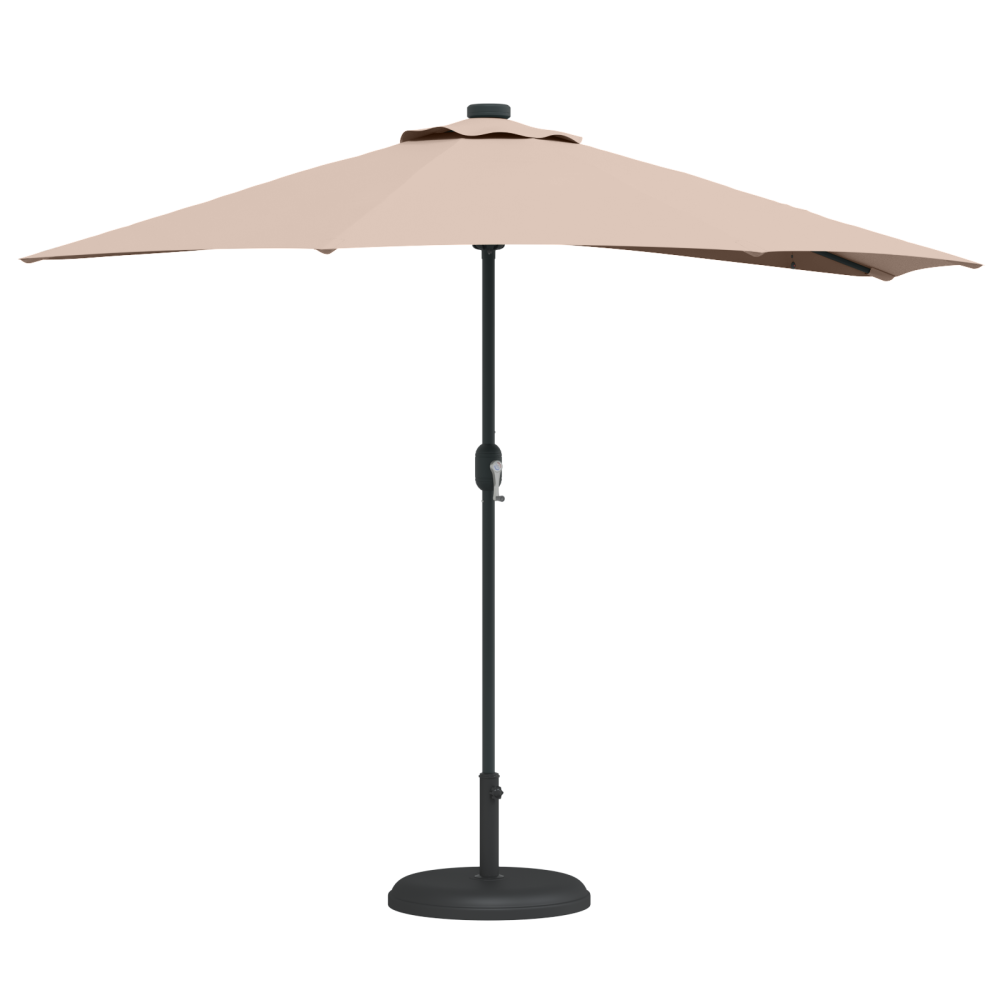 Produktbild för Trädgårdsparasol Taupe 294 x 150 x 224 cm Polyester och Stål