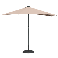 Produktbild för Trädgårdsparasol Taupe 294 x 150 x 224 cm Polyester och Stål