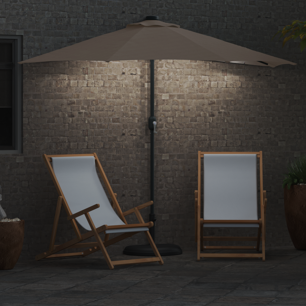 Produktbild för Trädgårdsparasol Taupe 294 x 150 x 224 cm Polyester och Stål
