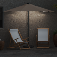 Produktbild för Trädgårdsparasol Taupe 294 x 150 x 224 cm Polyester och Stål