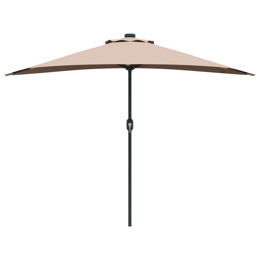 Produktbild för Trädgårdsparasol Taupe 294 x 150 x 224 cm Polyester och Stål