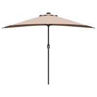 Produktbild för Trädgårdsparasol Taupe 294 x 150 x 224 cm Polyester och Stål