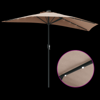 Produktbild för Trädgårdsparasol Taupe 294 x 150 x 224 cm Polyester och Stål