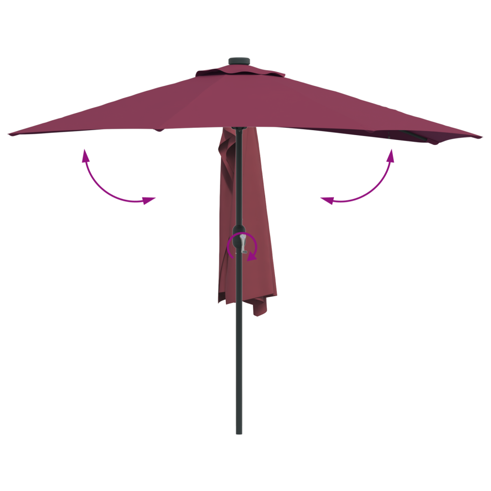 Produktbild för Trädgårdsparasol Bordeaux Röd 294 x 150 x 224 cm