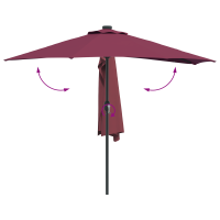 Produktbild för Trädgårdsparasol Bordeaux Röd 294 x 150 x 224 cm