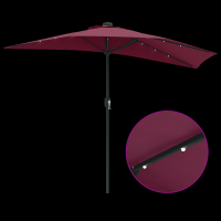 Produktbild för Trädgårdsparasol Bordeaux Röd 294 x 150 x 224 cm