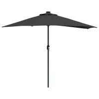 Produktbild för Trädgårdsparasol Svart 294 x 150 x 224 cm Polyester och Stål
