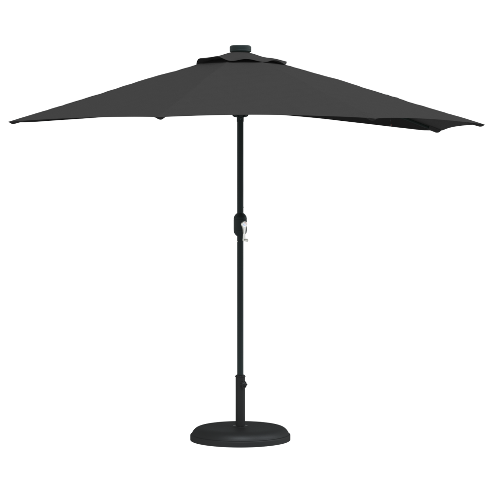Produktbild för Trädgårdsparasol Svart 294 x 150 x 224 cm Polyester och Stål