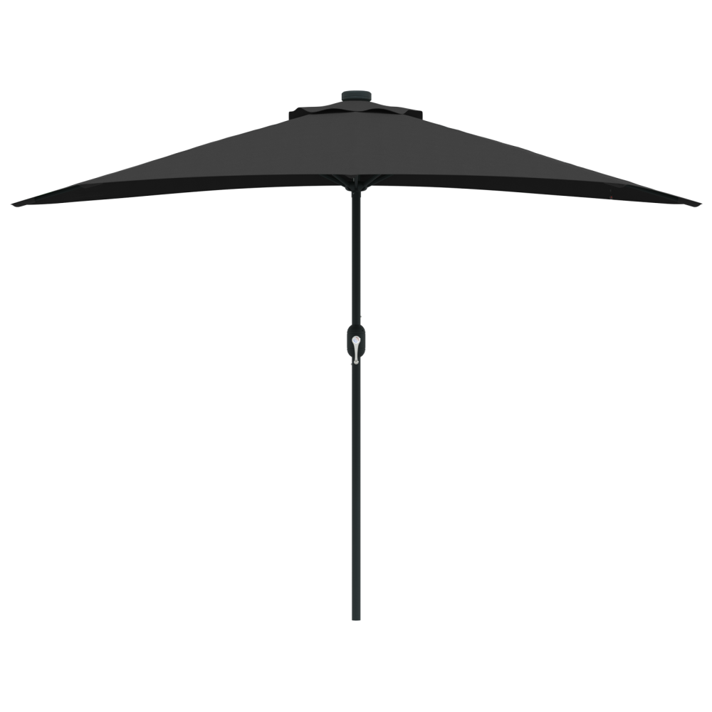 Produktbild för Trädgårdsparasol Svart 294 x 150 x 224 cm Polyester och Stål