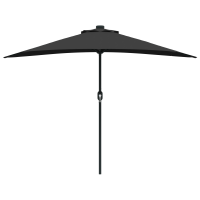 Produktbild för Trädgårdsparasol Svart 294 x 150 x 224 cm Polyester och Stål