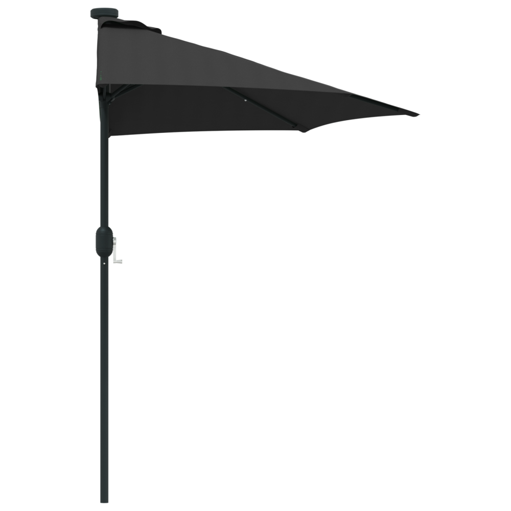 Produktbild för Trädgårdsparasol Svart 294 x 150 x 224 cm Polyester och Stål