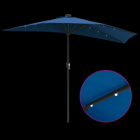 Produktbild för Trädgårdsparasol 294 x 150 x 224 cm Polyester och Stål Azurblå
