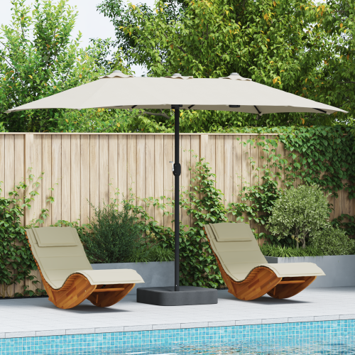 vidaXL Trädgårdsparasol Sand 385 x 209 x 244 cm Polyester och Stål