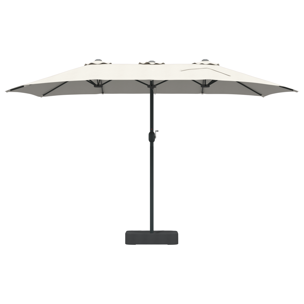 Produktbild för Trädgårdsparasol Sand 385 x 209 x 244 cm Polyester och Stål