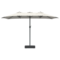 Produktbild för Trädgårdsparasol Sand 385 x 209 x 244 cm Polyester och Stål
