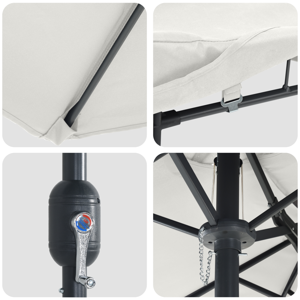 Produktbild för Trädgårdsparasol Sand 385 x 209 x 244 cm Polyester och Stål