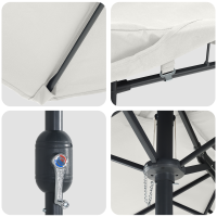 Produktbild för Trädgårdsparasol Sand 385 x 209 x 244 cm Polyester och Stål