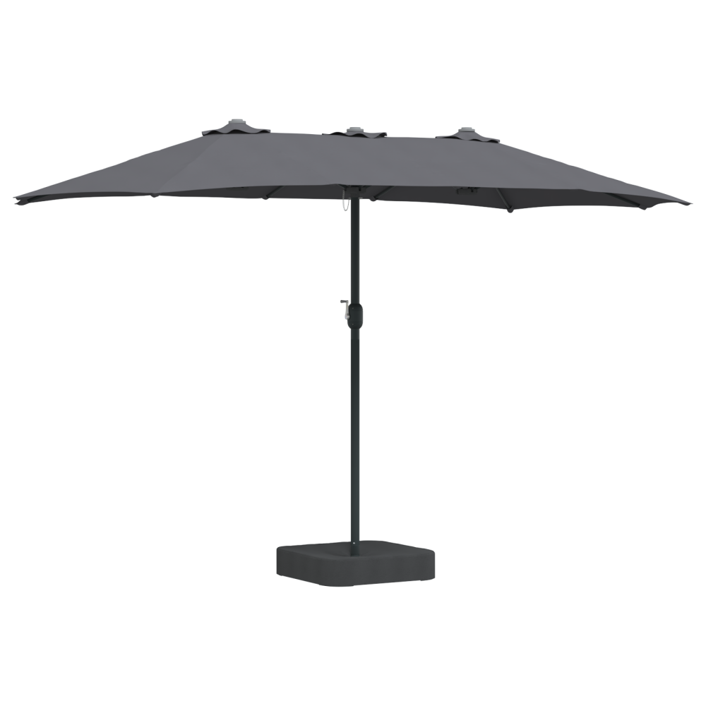 Produktbild för Trädgårdsparasol Antracit 385 x 209 x 244 cm Polyester och Stål