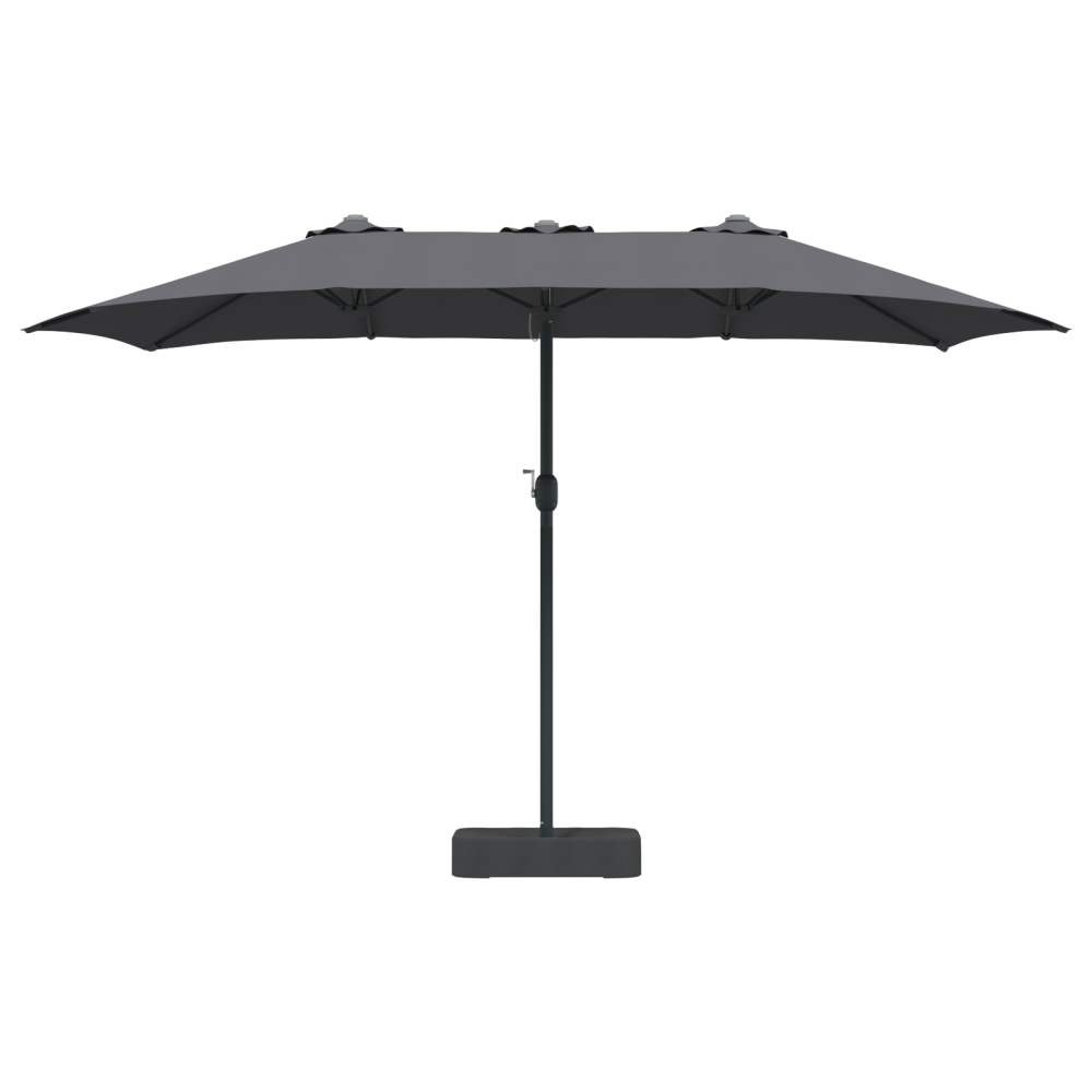Produktbild för Trädgårdsparasol Antracit 385 x 209 x 244 cm Polyester och Stål