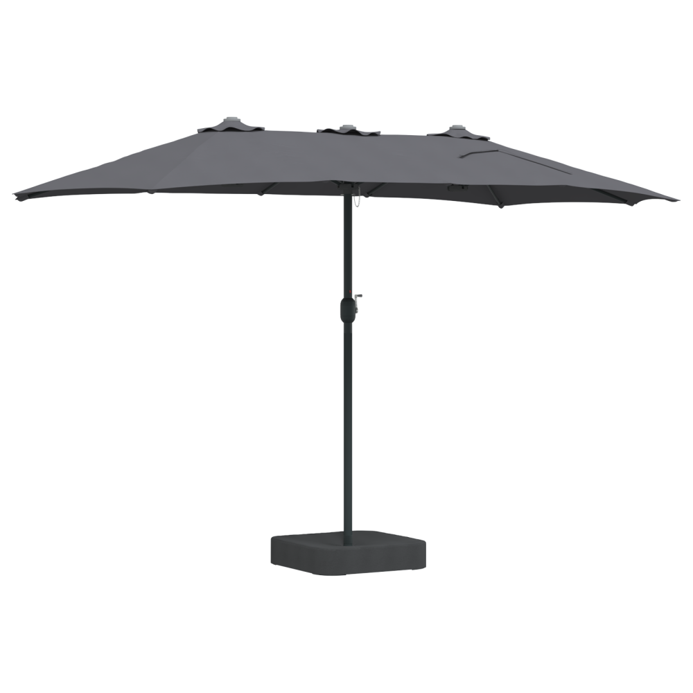 Produktbild för Trädgårdsparasol Antracit 385 x 209 x 244 cm Polyester och Stål