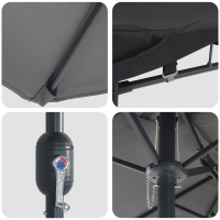 Produktbild för Trädgårdsparasol Antracit 385 x 209 x 244 cm Polyester och Stål