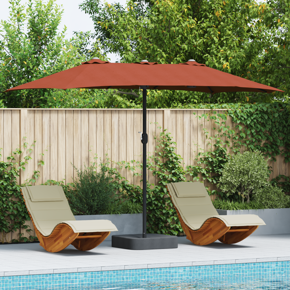 Produktbild för Trädgårdsparasol Terracotta 385 x 209 x 244 cm