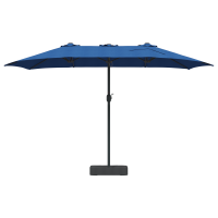 Produktbild för Trädgårdsparasol 385 x 209 x 244 cm Polyester och Stål Azurblå