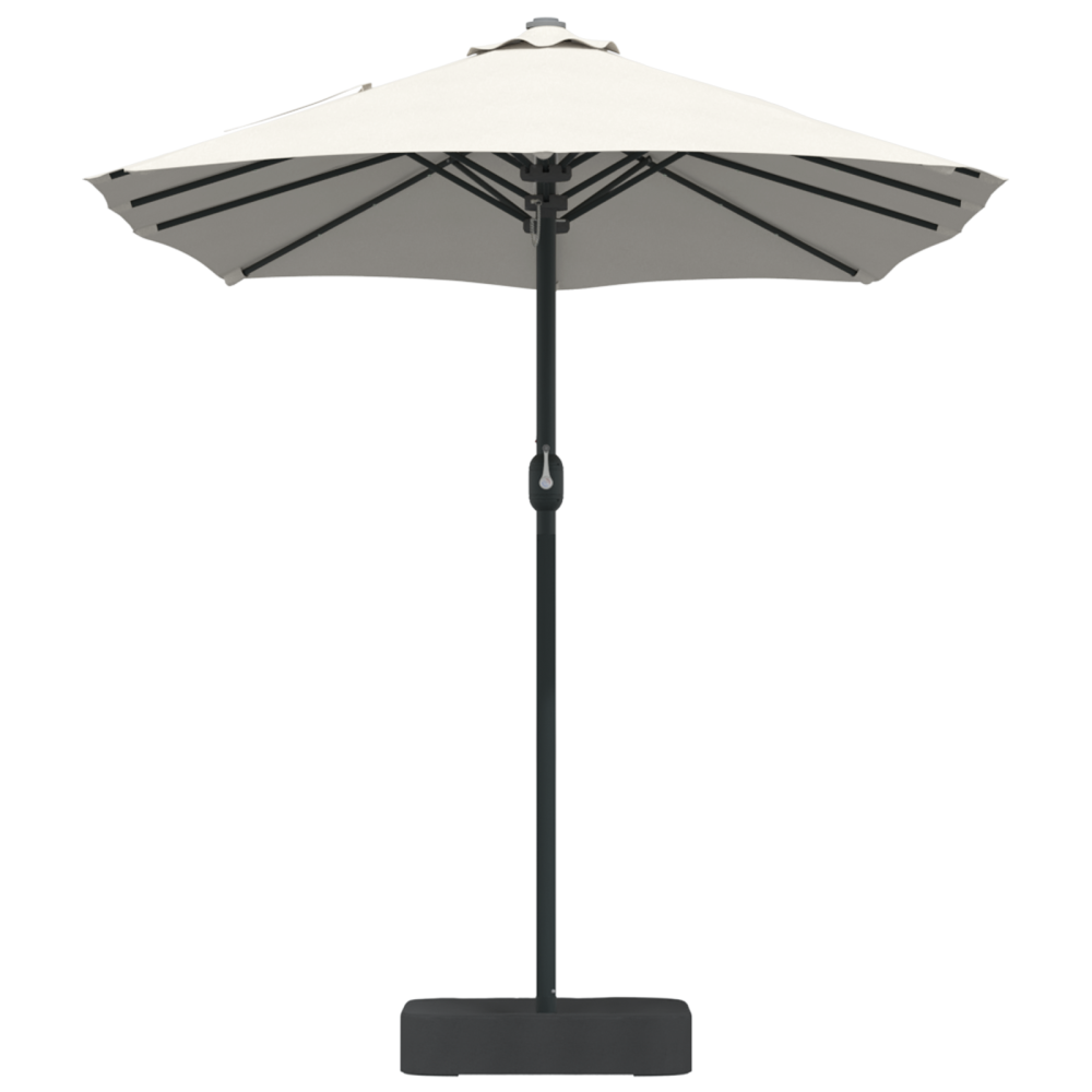 Produktbild för Trädgårdsparasol Sand och Antracit 385 x 209 x 244 cm Polyester