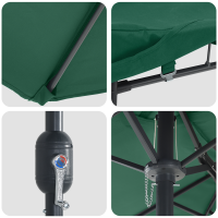 Produktbild för Trädgårdsparasol Grön 385 x 209 x 244 cm Polyester