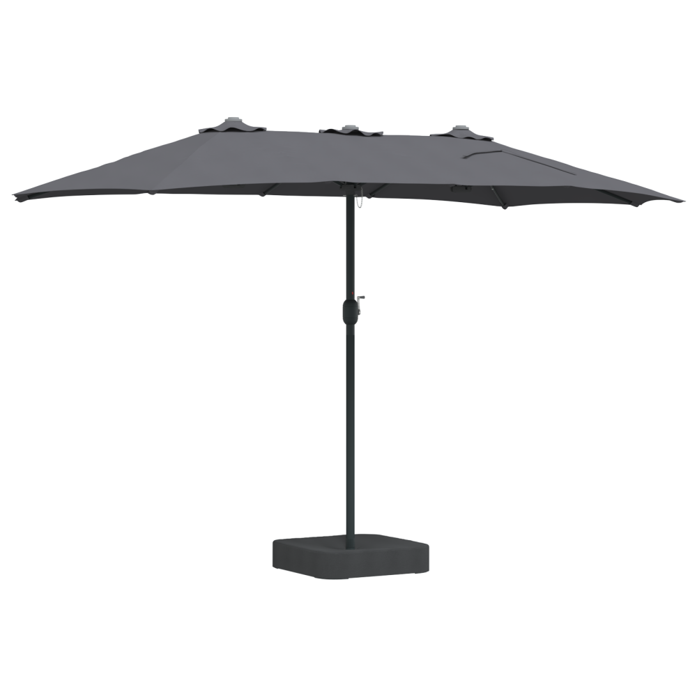 Produktbild för Trädgårdsparasol Antracit 385 x 209 x 244 cm Polyester