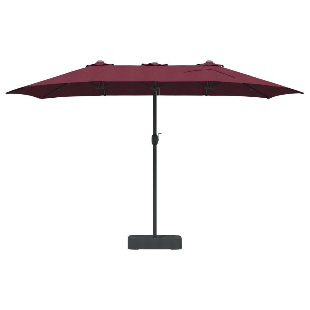 Produktbild för Trädgårdsparasol Bordeaux Röd 385 x 209 x 244 cm Polyester