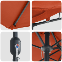 Produktbild för Trädgårdsparasol Terracotta 385 x 209 x 244 cm Polyester