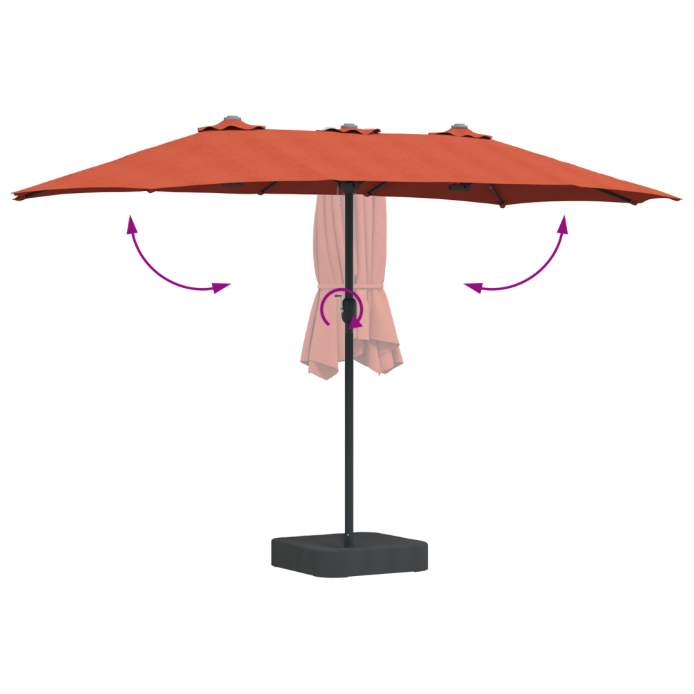Produktbild för Trädgårdsparasol Terracotta 385 x 209 x 244 cm Polyester