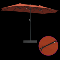 Produktbild för Trädgårdsparasol Terracotta 385 x 209 x 244 cm Polyester