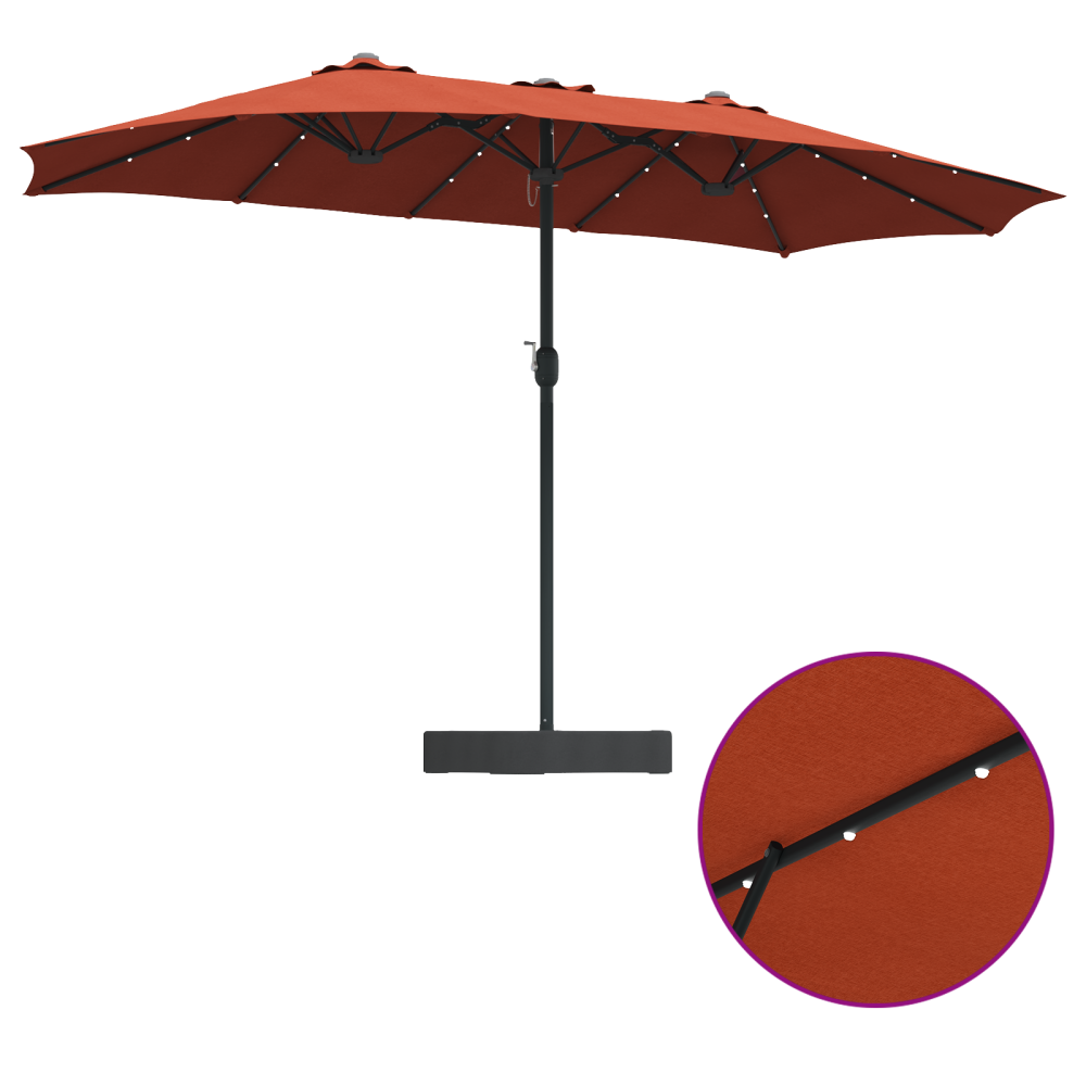 Produktbild för Trädgårdsparasol Terracotta 385 x 209 x 244 cm Polyester