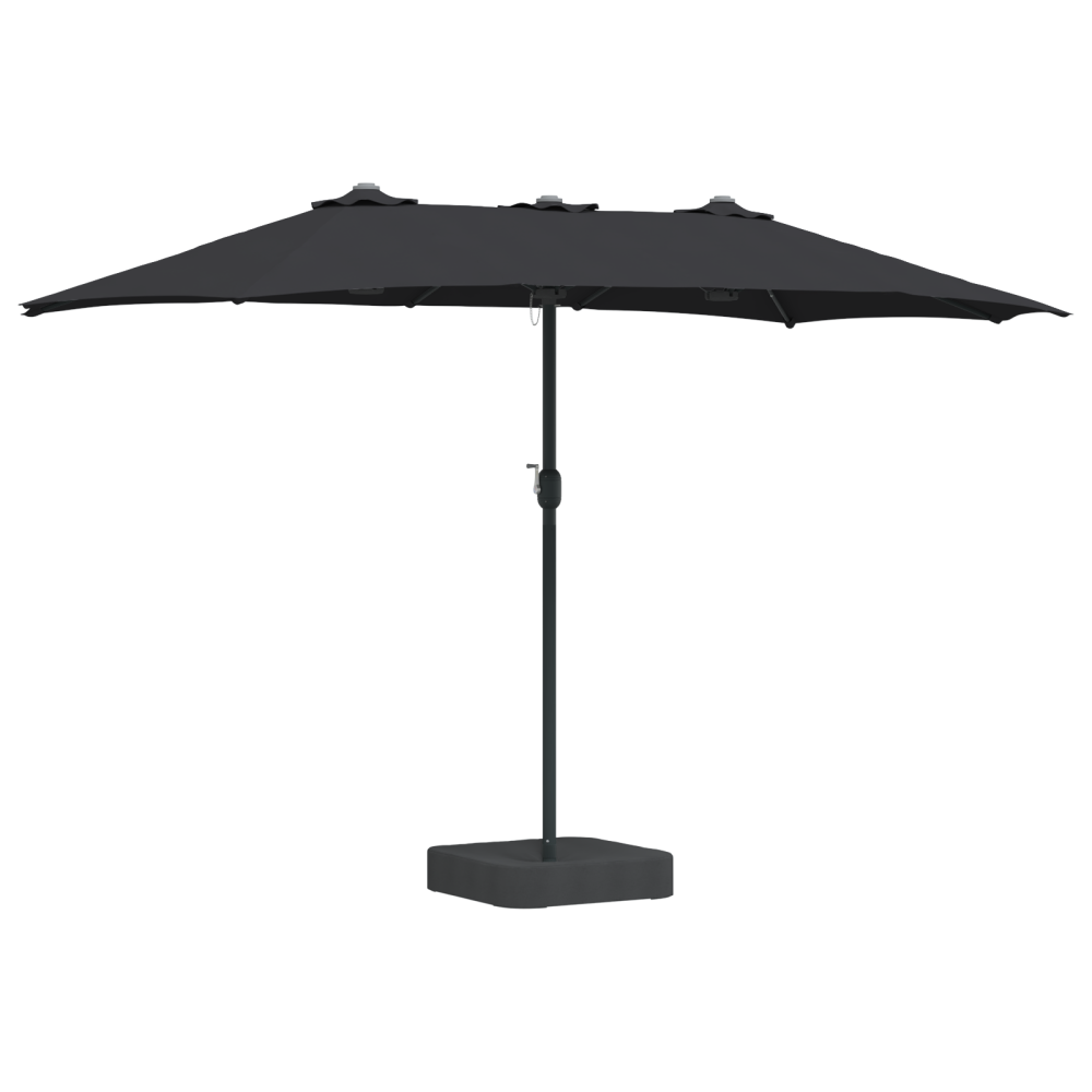 Produktbild för Trädgårdsparasol Svart 385 x 209 x 244 cm Polyester
