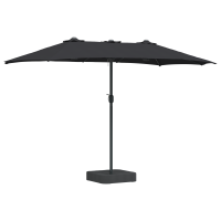 Produktbild för Trädgårdsparasol Svart 385 x 209 x 244 cm Polyester