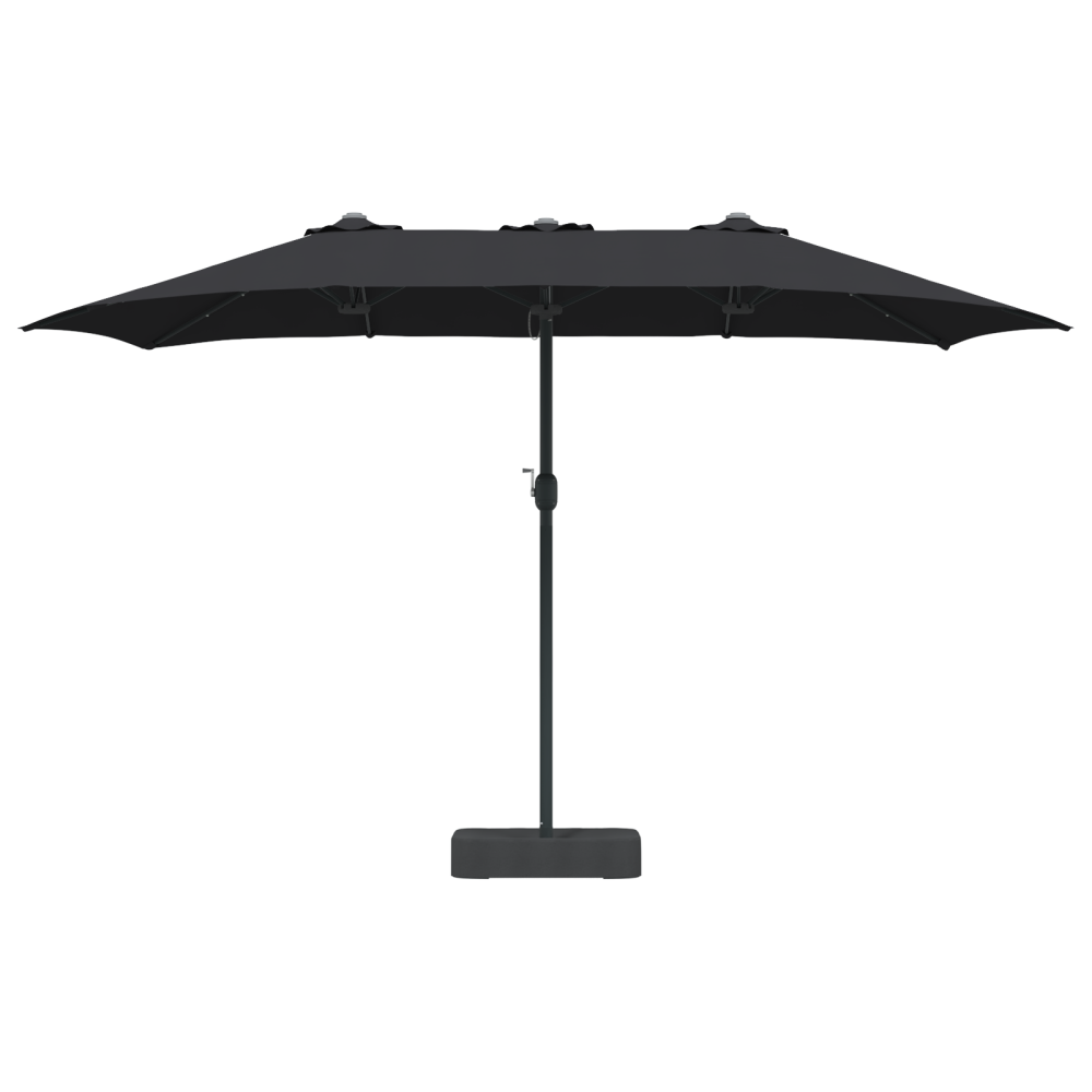 Produktbild för Trädgårdsparasol Svart 385 x 209 x 244 cm Polyester