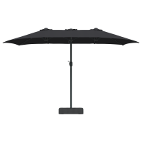 Produktbild för Trädgårdsparasol Svart 385 x 209 x 244 cm Polyester