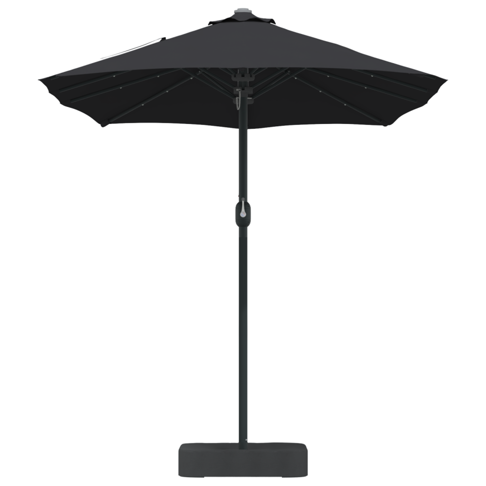 Produktbild för Trädgårdsparasol Svart 385 x 209 x 244 cm Polyester